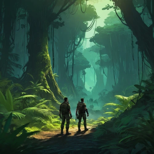 explorers,forest walk,forest workers,hikers,forest path,adventurers,wanderers,forest road,endor,exploration,the forest,travelers,forest,game illustration,forest background,in the forest,forestalls,forest work,the forests,forests,Conceptual Art,Fantasy,Fantasy 02