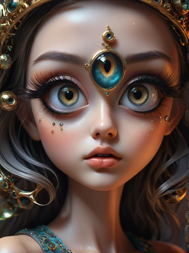 amphitrite,dollmaker,drusy,sclera,artist doll,gold foil mermaid,painter doll,priestess,estess,gold eyes,doll's facial features,naiad,faery,golden eyes,fantasy portrait,jewelled,bejewelled,melusine,gold filigree,inanna,Conceptual Art,Daily,Daily 07