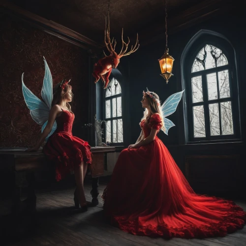fairy tale,fairytale characters,angel and devil,enchanters,fairy tale character,enchantment,a fairy tale,fairytales,red gown,gothic portrait,handmaidens,faery,fantasy picture,fairy queen,conceptual photography,fairy tale icons,priestesses,man in red dress,lady in red,fairytale,Photography,Documentary Photography,Documentary Photography 24
