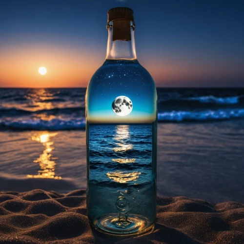 message in a bottle,isolated bottle,drift bottle,bottle fiery,glass bottle free,azzurro,bottle of water,moonshine,moon shine,glass bottle,bottle surface,bottled,empty bottle,the bottle,weiswasser,sea night,blue moon,bottle,mediterranee,bottledwater,Photography,General,Realistic