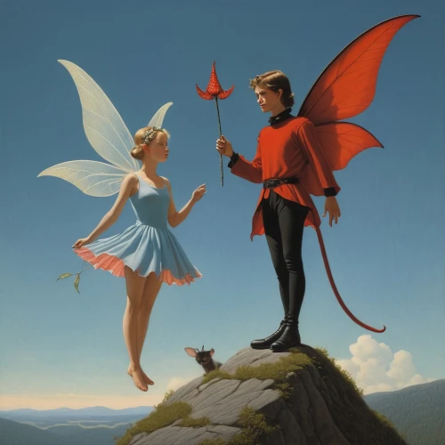 cupid,thumbelina,cupido,fledermaus,fairy tale,radebaugh,angel and devil,pinocchio,cupids,fairies aloft,allegory,a fairy tale,fantasy picture,fairytale characters,fairies,cupidity,fairytales,barlowe,fairy tale character,evil fairy,Art,Artistic Painting,Artistic Painting 48