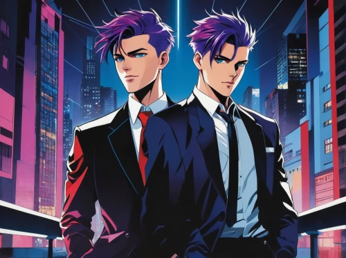 tohoshinki,sekai,pompadour,shinki,business men,businessmen,cyberpunks,salarymen,agents,executives,pompadours,suits,synthpop,futurians,tokyopop,egawa,yuzhou,kresnik,doppio,mangaverse,Art,Artistic Painting,Artistic Painting 43