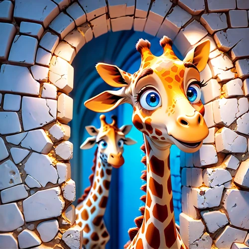 melman,giraffe plush toy,giraffe,kemelman,geoffrey,giraffa,two giraffes,madagascan,doorway,fairy door,front door,open door,madagascans,immelman,wrought,giraudo,giraffe head,in the door,doorkeeper,mohan,Anime,Anime,Cartoon
