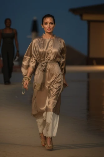 woman walking,caftan,kaftan,amanresorts,dirie,runway,caftans,sabyasachi,tahiliani,filipiniana,catwalk,geisha girl,vionnet,orientalist,a floor-length dress,musandam,girl walking away,kathak,gautami,eveningwear,Photography,General,Realistic