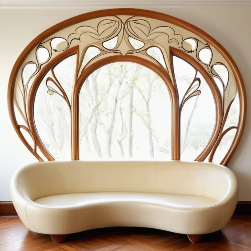 art nouveau frames,art nouveau frame,patterned wood decoration,semi circle arch,daybed,circle shape frame,chaise lounge,scrollwork,mahdavi,bentwood,art deco ornament,art deco frame,headboard,round arch,daybeds,seating furniture,tracery,decorative frame,cochere,interior decoration,Illustration,Retro,Retro 08