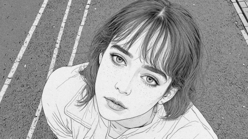 rotoscoped,rotoscoping,rotoscope,eyes line art,comic halftone woman,girl drawing,coqui,city ​​portrait,digital drawing,coreldraw,tomie,digitised,mono line art,mono-line line art,chori,comic style,photo painting,illustrator,digital artwork,drawing,Design Sketch,Design Sketch,Detailed Outline