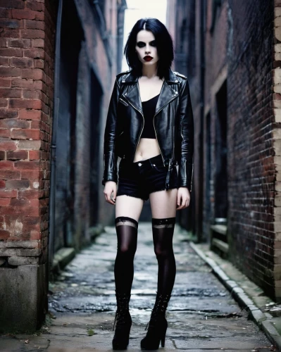 goth woman,gothika,alleyways,tairrie,gothic woman,alleyway,red brick wall,alleys,dark gothic mood,paige,deathrock,black leather,leatherette,leathered,saraya,alley cat,goth like,goth whitby weekend,goth weekend,photo session in bodysuit,Illustration,Abstract Fantasy,Abstract Fantasy 11