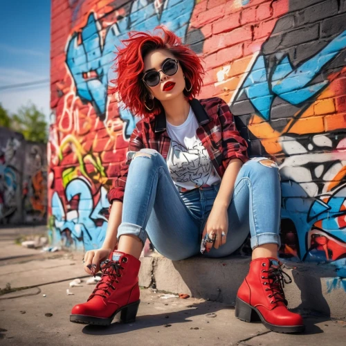 red shoes,romiti,women fashion,chicanas,jeans background,street fashion,ripped jeans,cholas,ankle boots,fashionable girl,women's boots,concrete chick,fashionista,women clothes,feiyue,grunge,rockabella,rexha,retro woman,women shoes,Illustration,American Style,American Style 13