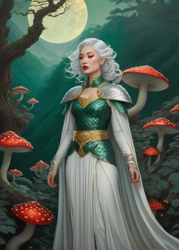 fantasy picture,fantasy portrait,fantasy woman,fantasy art,elfland,sorceror,lyonesse,ellinor,sorceress,amphitrite,the enchantress,rusalka,caiera,kupala,gwenllian,mordenkainen,merfolk,melusine,karakas,galadriel,Illustration,Japanese style,Japanese Style 15