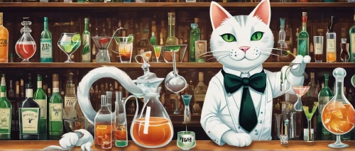 barkeeper,bartender,blacksad,syndicat,tanqueray,barware,barman,italicus,bartending,absinthe,mixologist,moscatel,mixologists,caterer,cat's cafe,liqueurs,barmaid,barmen,aristocats,tipples,Illustration,Vector,Vector 21