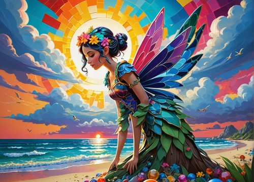 bird of paradise,fairy peacock,tretchikoff,vibrantly,oshun,flamenca,fantasy art,birds of paradise,tropical bird,mexican painter,tropicalia,viveros,paschke,luau,papageno,hawaiiana,tropical bloom,vibrancy,promethea,bohemian art,Unique,Paper Cuts,Paper Cuts 01