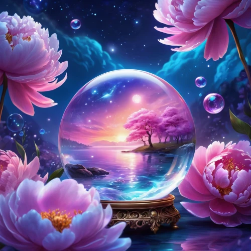 fantasy picture,flower background,pink water lilies,beautiful wallpaper,nature wallpaper,nature background,flower wallpaper,full hd wallpaper,water lotus,fantasy landscape,landscape background,flower water,floral background,hd wallpaper,fairy galaxy,splendor of flowers,fairy world,creative background,colorful background,flower ball,Illustration,Realistic Fantasy,Realistic Fantasy 01