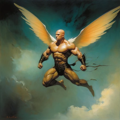 hawkman,frazetta,draiman,the archangel,icarus,sagat,archangel,zauriel,daken,gyrich,angelico,brynner,angelman,zorn,miracleman,harryhausen,raziel,thibaudeau,herakles,samael,Illustration,Realistic Fantasy,Realistic Fantasy 16