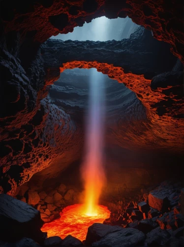 lava flow,lava river,lava,volcano pool,door to hell,volcanic,lava balls,cave on the water,cave,ice cave,magma,kilauea,active volcano,firefall,cavern,magmatic,fire and water,molten,the eternal flame,volcanic lake,Art,Classical Oil Painting,Classical Oil Painting 20