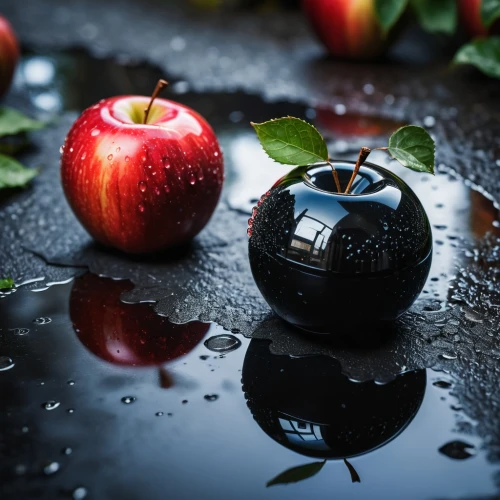 bowl of fruit in rain,water apple,water droplets,still life photography,water drop,water drops,water droplet,waterdrops,splash photography,a drop of water,rain droplets,droplets,red apple,black water,droplets of water,fragrance teapot,dew drops,waterdrop,droplet,mystic light food photography,Photography,General,Fantasy