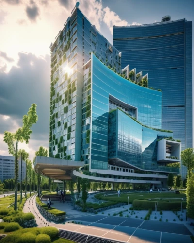 cyberjaya,songdo,capitaland,vdara,yekaterinburg,ekaterinburg,cyberport,glass building,yongsan,hongdan center,skolkovo,cybercity,technopark,genzyme,zorlu,citicorp,tysons,glass facade,morphosis,arcology,Photography,General,Realistic