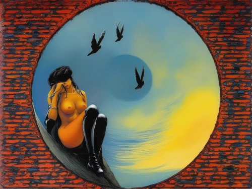 magritte,glass painting,miroir,sheedy,woman silhouette,woman thinking,lacombe,bodypainting,oil on canvas,stuever,oil painting on canvas,the mirror,jasinski,dubbeldam,oshun,finch in liquid amber,indigenous painting,mirror of souls,girl with a dolphin,mirror in the meadow,Illustration,Realistic Fantasy,Realistic Fantasy 06