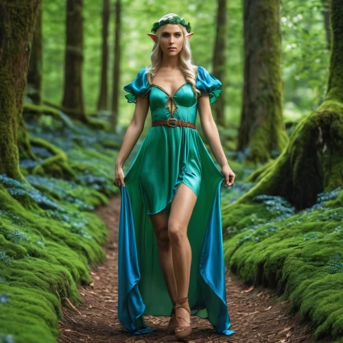 ballerina in the woods,celtic woman,celtic queen,faires,faerie,elven forest,dryad,margairaz,faery,blue enchantress,fairy queen,fae,the enchantress,elfland,maenad,egeria,enchanted forest,fantasy woman,elven,fairie,Photography,General,Realistic