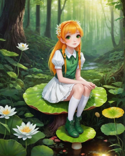 lilly of the valley,chiyo,lily pad,orihime,spring background,clover meadow,forest background,saionji,forest clover,lily of the field,kvothe,spring leaf background,springtime background,lily pads,sylvania,kururi,lethe,saria,nature background,forest floor,Illustration,Realistic Fantasy,Realistic Fantasy 23