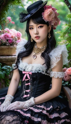 victorian lady,victoriana,gothic dress,victorian style,dirndl,japanese doll,female doll,gothic woman,gothic style,japanese woman,asian costume,fairy tale character,steampunk,gothic portrait,geisha girl,doll dress,asian woman,dressup,hanbok,duchesse,Photography,General,Natural