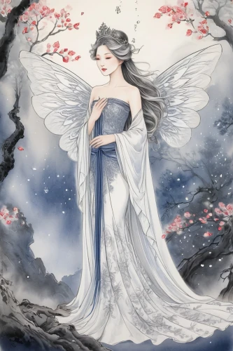 fairy queen,angel wing,faerie,the angel with the veronica veil,angel wings,fairie,white rose snow queen,flower fairy,fairy,mourning swan,rosa 'the fairy,blue moon rose,seraphim,queen of the night,peignoir,faery,melian,sylph,angel girl,moonflower,Illustration,Paper based,Paper Based 30
