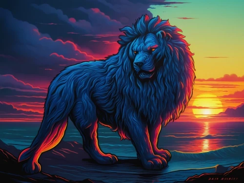 lion,fenrir,mandylion,aslan,forest king lion,lionni,barghuti,zodiac sign leo,african lion,lionore,lionnet,lionrock,lionheart,lion - feline,lion head,panthera leo,leonine,skeezy lion,iraklion,dusk background,Illustration,Realistic Fantasy,Realistic Fantasy 25