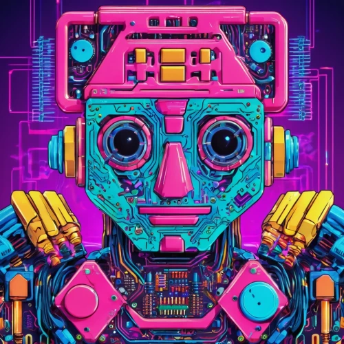 robot icon,cyberian,robotic,robotron,technirama,cyber,pink vector,robot,technopop,bot icon,robotlike,cyberpunk,cybernetic,vector illustration,mech,bot,80's design,chappie,cyberpatrol,digi,Conceptual Art,Sci-Fi,Sci-Fi 28