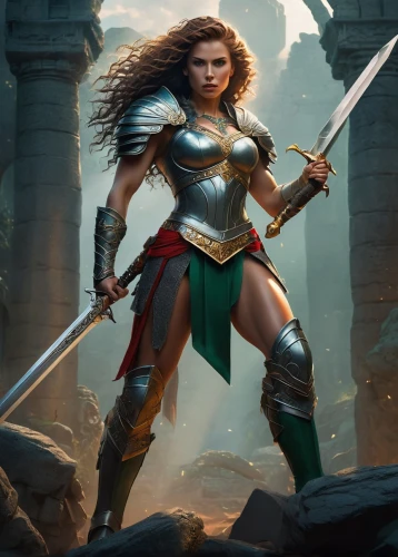 female warrior,warrior woman,hippolyta,yavana,strong woman,wonderwoman,thorhild,sisoulith,krietor,strong women,themyscira,heroic fantasy,boudica,barda,amazona,fantasy woman,swordswoman,teela,strongwomen,woman strong,Illustration,Realistic Fantasy,Realistic Fantasy 25