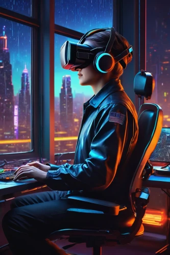 cyberpunk,virtuality,vr,virtual world,vr headset,sbvr,virtual reality headset,virtual reality,oculus,virtual,virtual landscape,virtually,futurists,man with a computer,futurism,futuristic,cybercity,technophobia,mindvox,rift,Illustration,Retro,Retro 09
