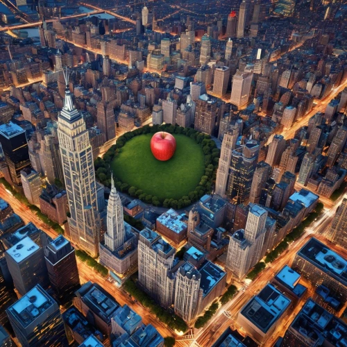 big apple,simcity,manhattan,newyork,citified,central park,new york,landmarked,madison square garden,night view of red rose,oscorp,megapolis,wnyc,manhattanites,popcap,baseball diamond,heart balloons,flatiron building,bird's eye view,foursquare