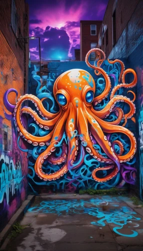 octopi,graffiti art,octopus,fun octopus,octopus vector graphic,pink octopus,octo,octopuses,cephalopod,octopussy,tentacled,graffiti,tentacles,octopus tentacles,kraken,azathoth,tentacular,cephissus,graffitti,cthulhu,Illustration,Realistic Fantasy,Realistic Fantasy 20