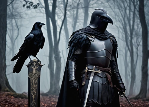 king of the ravens,corvidae,corvus,ravenhead,black raven,falconer,knightly,falconers,black crow,herennius,arthurian,imperatore,raven bird,ravens,hospitaller,pardoner,hospitallers,knighten,3d crow,nightwatchman,Art,Classical Oil Painting,Classical Oil Painting 02