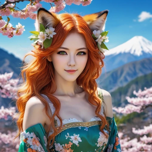 japanese sakura background,springtime background,spring background,triss,spring blossoms,spring blossom,beautiful girl with flowers,japanese floral background,blossom kitten,flower background,cherry blossoms,flower cat,fantasy picture,fantasy portrait,ginger blossom,cute fox,calico cat,the cherry blossoms,sakura blossom,apricot blossom,Photography,General,Realistic