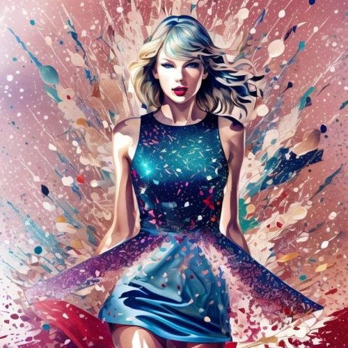 swiftlet,fashion vector,reputation,taylor,swifty,tay,treacherous,aylor,taytay,kaylor,swiftmud,swift,red blue wallpaper,colorful background,taylori,confetti,torn dress,beautiful wallpaper,cosmogirl,vector art