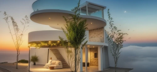 sky apartment,dreamhouse,santorini,dunes house,spiral staircase,beautiful home,greek island,modern architecture,observation tower,cesar tower,greek islands,spiral stairs,cubic house,modern house,futuristic architecture,greece,tree house,cube stilt houses,above the clouds,haifa,Photography,General,Realistic