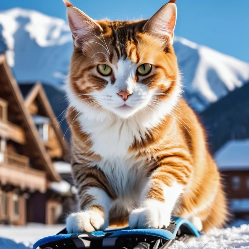 snowshoe,snowcat,snowboarder,snowshoes,snowboard,cat with blue eyes,street cat,blue eyes cat,cat european,katchen,schneeberger,cute cat,snowcats,snowboarding,kitz,orange tabby cat,siberian cat,flaine,snowsports,snowboards,Photography,General,Realistic