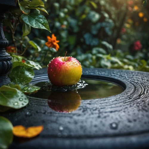 bowl of fruit in rain,rainwater drops,autumn still life,water droplet,rosenwasser,water drops,a drop of water,water apple,water droplets,waterdrops,droplets of water,watering can,wishing well,splash photography,autumn fruit,hydrophobicity,autumn fruits,fruitfulness,water drop,water trough,Photography,General,Fantasy