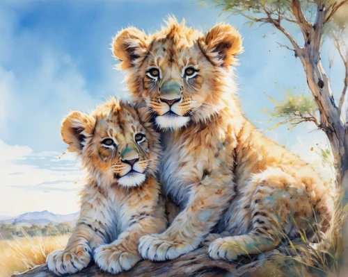 lions couple,lion children,male lions,lionesses,lion with cub,two lion,ligers,lions,leones,lynxes,felids,white lion family,cheetahs,lion father,persians,oil painting,cheetah and cubs,oil painting on canvas,disneynature,panthera leo,Illustration,Paper based,Paper Based 13