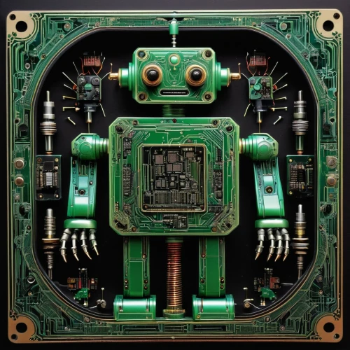 circuit board,pcb,robot icon,printed circuit board,microcircuits,cyberdog,minibot,robot,chatterbot,microcomputer,arduino,droid,motherboard,robotron,circuitry,computer chip,technirama,robotlike,robot eye,comparator,Conceptual Art,Fantasy,Fantasy 30