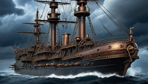 galleon,caravel,pirate ship,ghost ship,whaleship,sea sailing ship,sail ship,barquentine,merchantman,sea fantasy,skyship,ironsides,sailing ship,viking ship,tallship,maelstrom,privateering,commandeer,merchantmen,old ship,Illustration,American Style,American Style 14