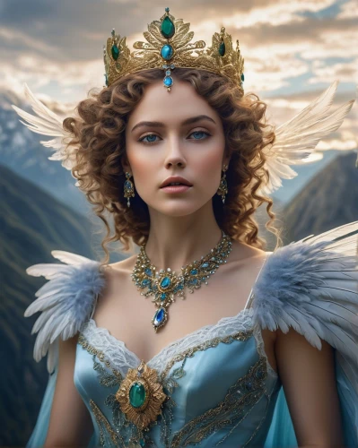 frigga,margairaz,margaery,sigyn,esmeralda,fairy queen,etheria,the snow queen,aslaug,demelza,fairest,fantasy woman,fantasy portrait,fantasy art,mervat,circlet,serafina,emperatriz,galadriel,celtic queen,Illustration,Realistic Fantasy,Realistic Fantasy 05