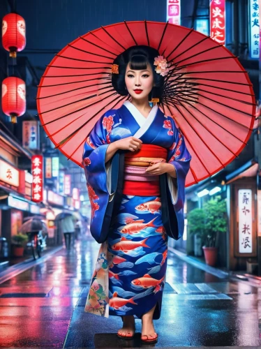 geisha girl,geisha,geiko,japanese woman,japanese umbrella,gion,japanese umbrellas,kyoto,maiko,asian umbrella,japan,yukata,japanese culture,japon,geishas,japanese style,little girl with umbrella,japanese kawaii,oriental girl,bunraku,Illustration,Realistic Fantasy,Realistic Fantasy 39