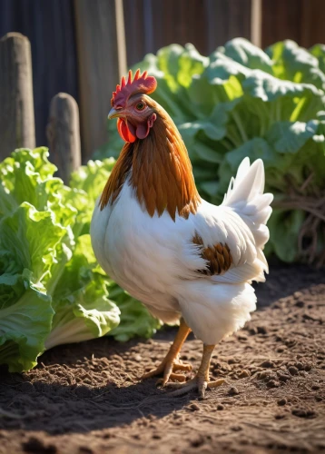 cockerel,leghorn,hen,portrait of a hen,chicken yard,backyard chickens,domestic chicken,poultries,henpecked,free range chicken,vintage rooster,polish chicken,chickfight,coq,dwarf chickens,homesteading,farmer's salad,bantam,organic farm,bornholmer margeriten,Conceptual Art,Oil color,Oil Color 03