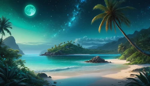ocean background,ocean paradise,tropical sea,emerald sea,moon and star background,dream beach,cartoon video game background,tropical beach,fantasy picture,tropical island,landscape background,full hd wallpaper,an island far away landscape,fantasy landscape,beautiful beach,beach scenery,beach landscape,nature background,tropics,beautiful wallpaper,Photography,General,Natural