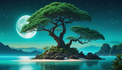 celtic tree,magic tree,lone tree,isolated tree,tree of life,dragon tree,nature background,landscape background,fantasy picture,cartoon video game background,lonetree,green tree,tropical tree,arbre,nature wallpaper,an island far away landscape,fantasy landscape,islet,tree,neverland,Photography,General,Realistic