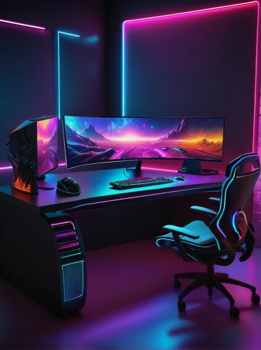 computer room,3d background,3d render,desk,aesthetic,computable,80's design,neon,computer workstation,cyberscene,neon light,computer art,computer graphic,pink vector,deskjet,working space,office desk,computerized,cinema 4d,3d mockup,Illustration,Vector,Vector 11