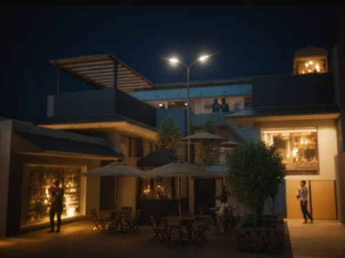 3d rendering,night view,patios,kigali,night view of red rose,baladiyat,at night,residencial,saadiyat,dilmun,lekki,casitas,saliyah,villas,condominia,night scene,3d render,night shot,night image,terraza,Photography,General,Cinematic