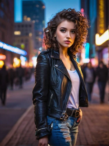 street shot,photo session at night,leather jacket,city ​​portrait,girl walking away,young woman,portrait photographers,on the street,new york streets,petrova,young model istanbul,beautiful young woman,domino,retro woman,nadia,female model,tatiana,pretty young woman,street life,night photography,Illustration,American Style,American Style 12
