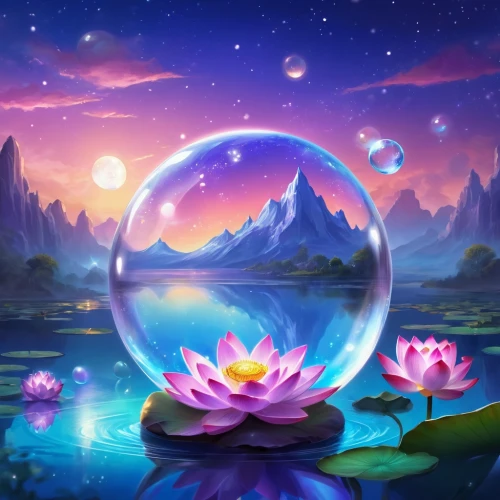 water lotus,stone lotus,flower of water-lily,lotus blossom,crystal ball,lotus on pond,water flower,flower water,fantasy picture,waterlily,pond flower,crystal ball-photography,water lily,water lilies,lotus flower,magic star flower,lotus hearts,lotus,water lily plate,wishing well,Illustration,Realistic Fantasy,Realistic Fantasy 01