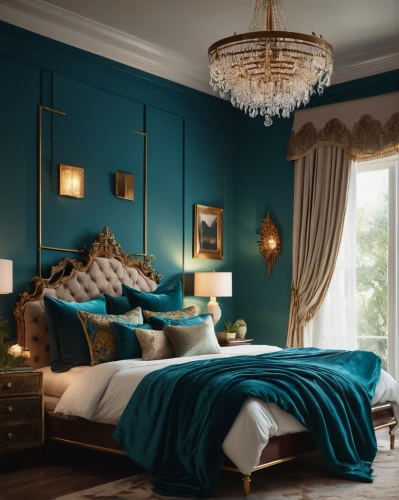 blue room,chambre,ornate room,bedchamber,great room,headboards,blue pillow,sleeping room,mazarine blue,dark blue and gold,bedrooms,bedroom,fromental,guest room,bedroomed,headboard,bedspreads,blue lamp,victorian room,sumptuous,Conceptual Art,Sci-Fi,Sci-Fi 11